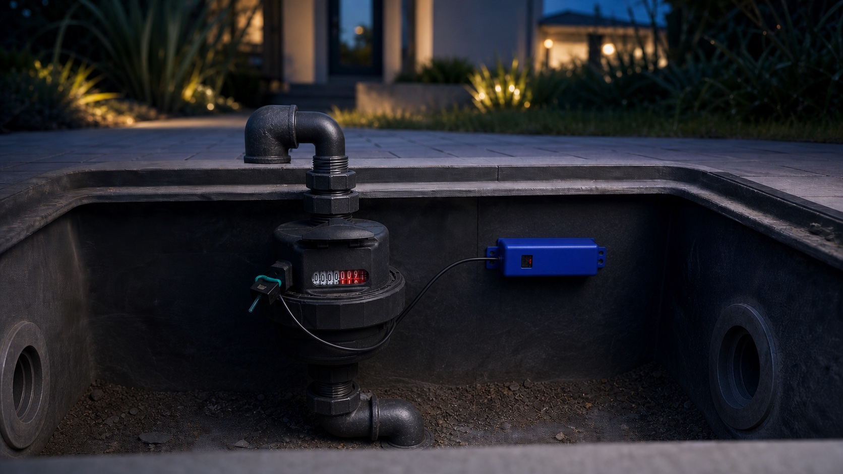 A remote reading interface fitted to an existing household water meter